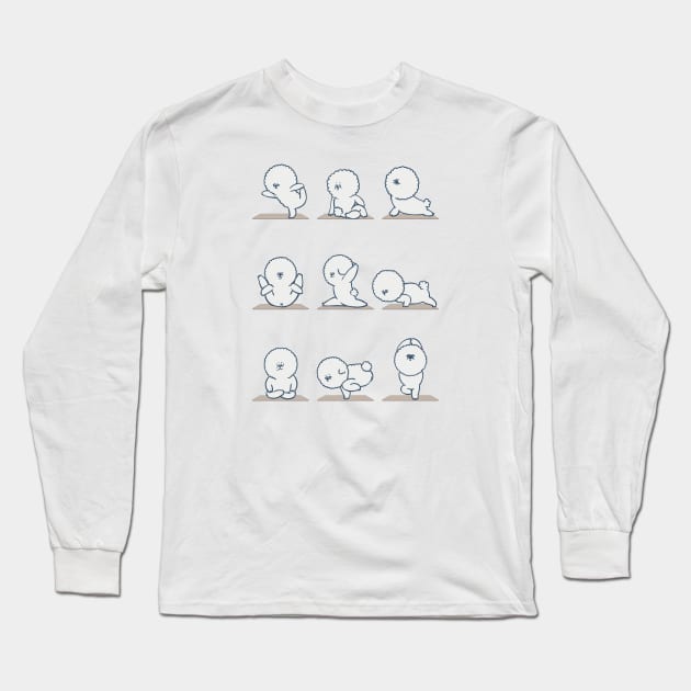 Bichon Frise Yoga Long Sleeve T-Shirt by huebucket